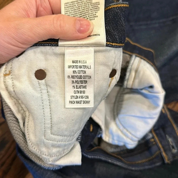 AGOLDE Pinch Skinny High Waist in Dark Blue Denin with frayed hem size 29 - Picture 5 of 7